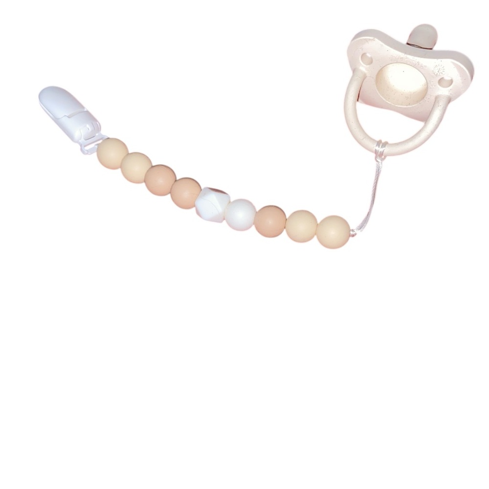 ⭐️5/$10⭐️ Modern Boho Pacifier Clip with Silicone Beads